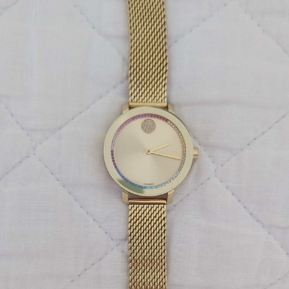 Movado Gold Mesh Watch Sleek Design